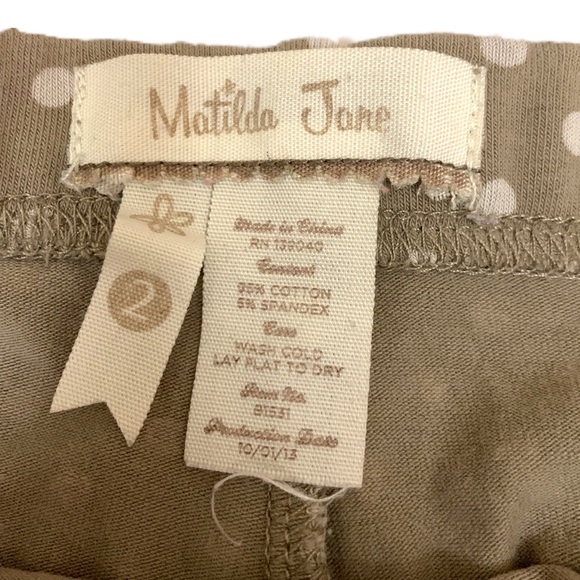 Matilda Jane chocolate malt polka dot shorties EUC size 2 - Picture 2 of 3
